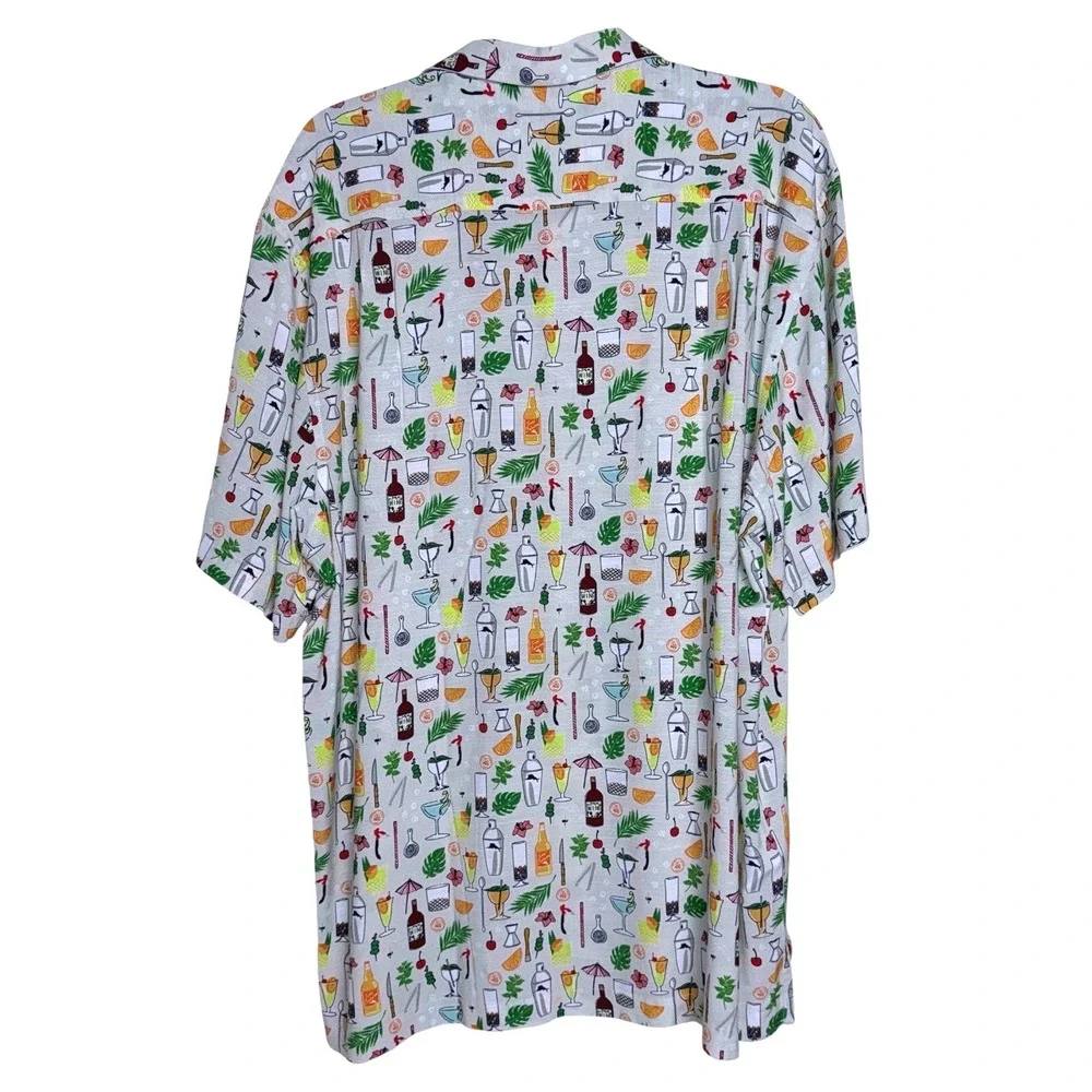 Tommy Bahama Mens Large Veracruz Cay Lemon Lounge Cocktail Happy Hour Camp Shirt